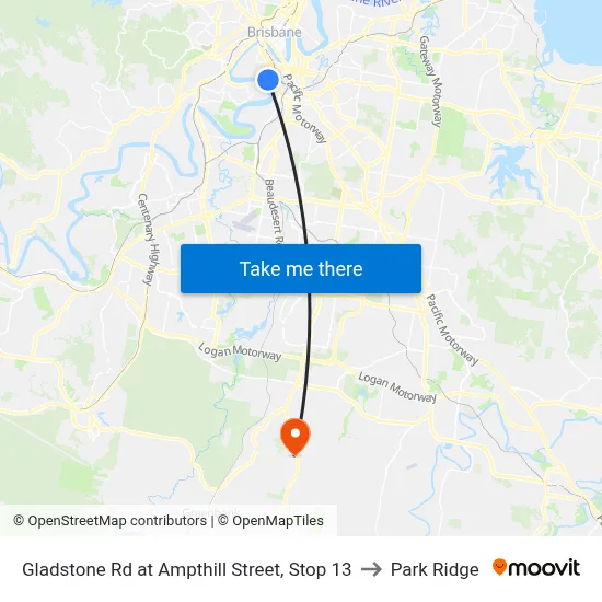 Gladstone Rd at Ampthill Street, Stop 13 to Park Ridge map