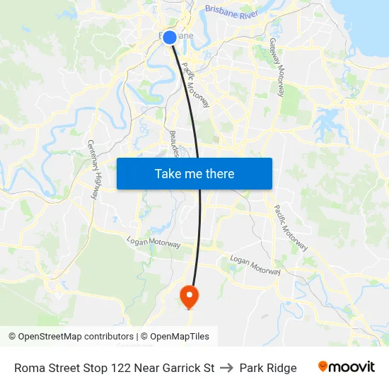 Roma Street Stop 122 Near Garrick St to Park Ridge map