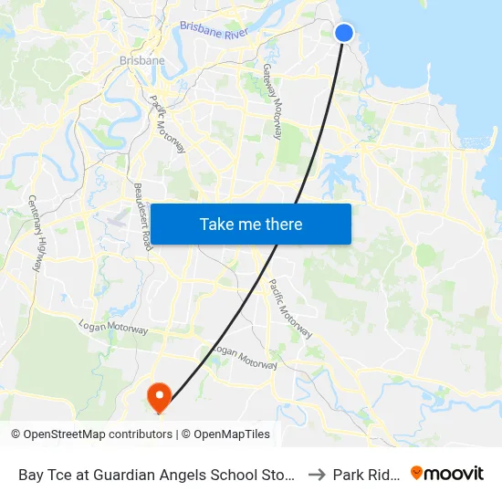 Bay Tce at Guardian Angels School Stop 95 to Park Ridge map