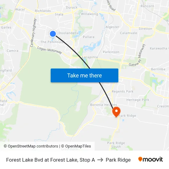 Forest Lake Bvd at Forest Lake, Stop A to Park Ridge map