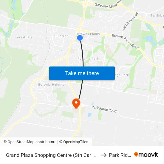 Grand Plaza Shopping Centre (Sth Car Park) to Park Ridge map