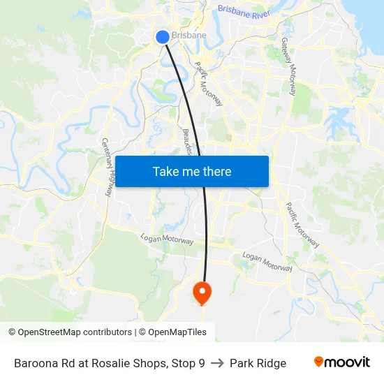 Baroona Rd at Rosalie Shops, Stop 9 to Park Ridge map