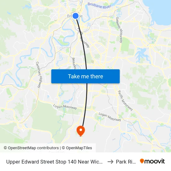 Upper Edward Street Stop 140 Near Wickham Tce to Park Ridge map