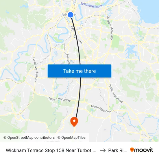 Wickham Terrace Stop 158 Near Turbot St, Stand A to Park Ridge map