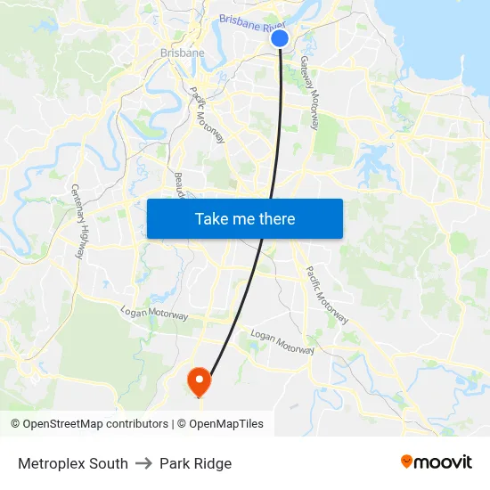 Metroplex South to Park Ridge map