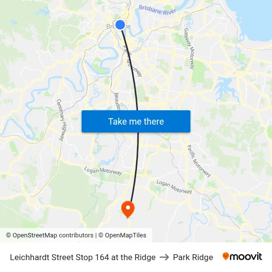 Leichhardt Street Stop 164 at the Ridge to Park Ridge map