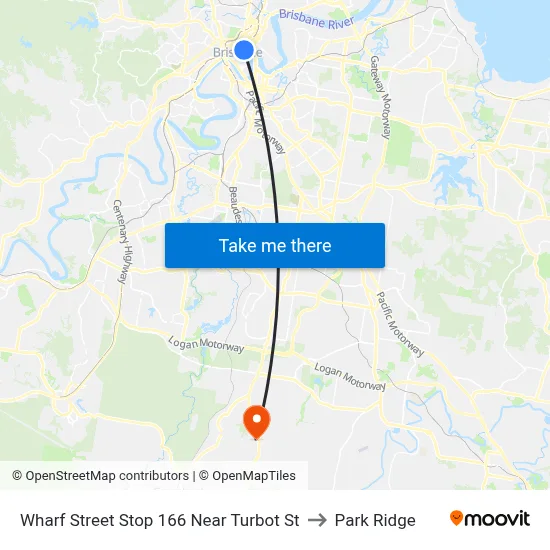 Wharf Street Stop 166 Near Turbot St to Park Ridge map