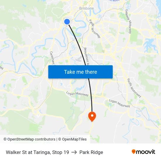 Walker St at Taringa, Stop 19 to Park Ridge map