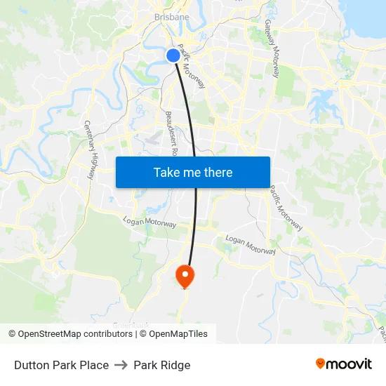 Dutton Park Place to Park Ridge map
