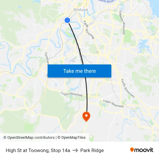 High St at Toowong, Stop 14a to Park Ridge map