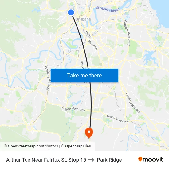 Arthur Tce Near Fairfax St, Stop 15 to Park Ridge map