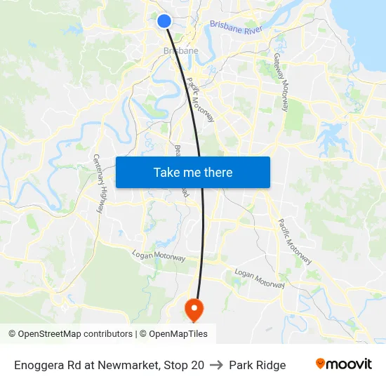 Enoggera Rd at Newmarket, Stop 20 to Park Ridge map