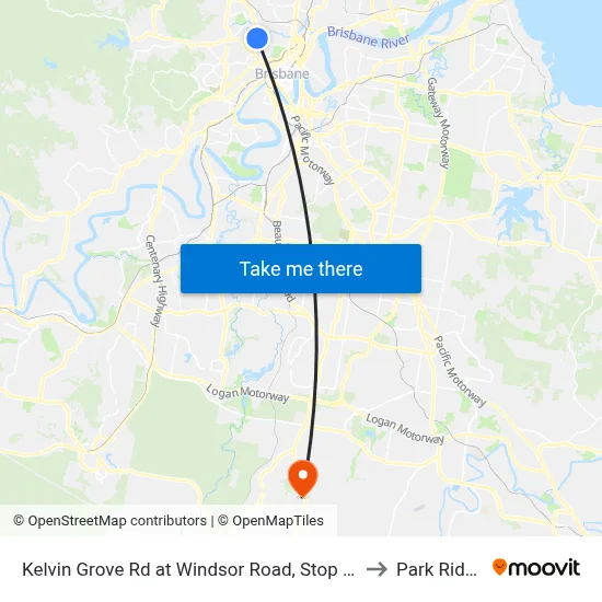 Kelvin Grove Rd at Windsor Road, Stop 16 to Park Ridge map