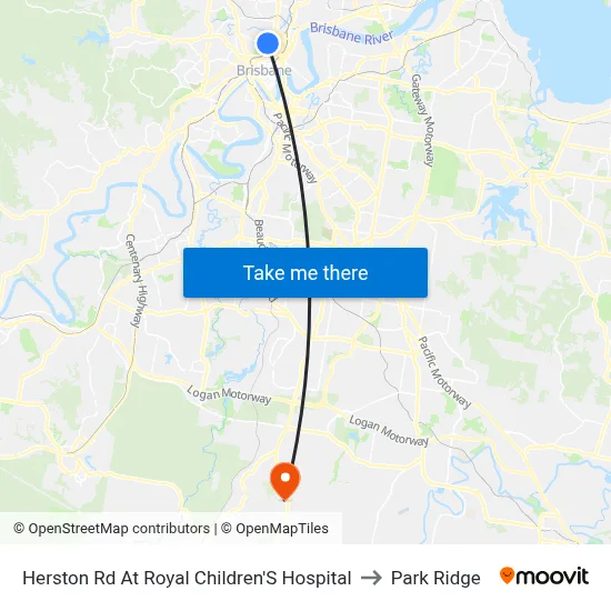 Herston Rd At Royal Children'S Hospital to Park Ridge map