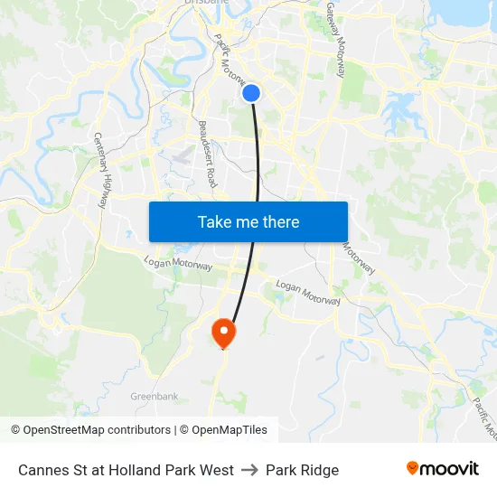 Cannes St at Holland Park West to Park Ridge map