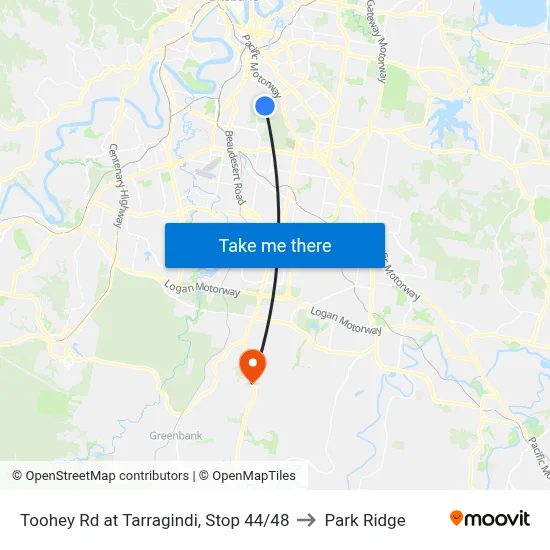 Toohey Rd at Tarragindi, Stop 44/48 to Park Ridge map