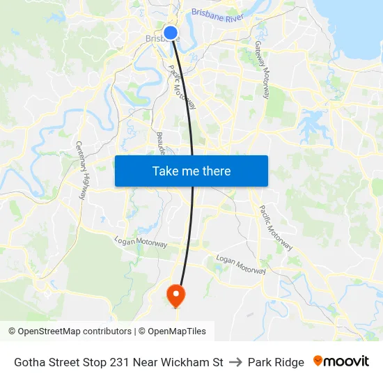 Gotha Street Stop 231 Near Wickham St to Park Ridge map