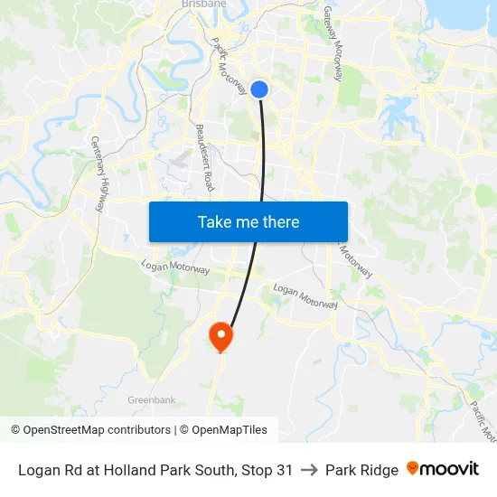 Logan Rd at Holland Park South, Stop 31 to Park Ridge map