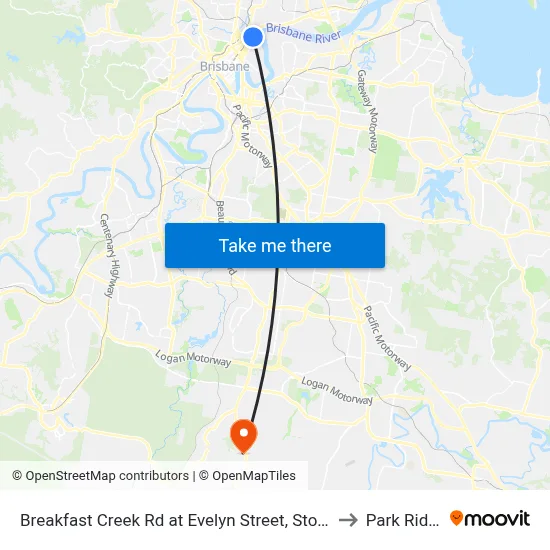 Breakfast Creek Rd at Evelyn Street, Stop 10 to Park Ridge map