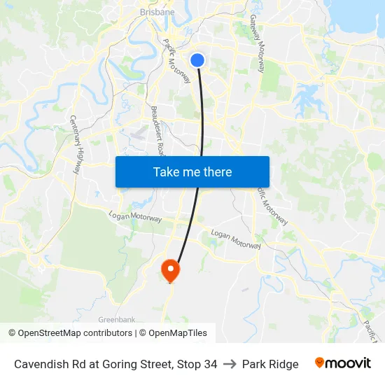 Cavendish Rd at Goring Street, Stop 34 to Park Ridge map