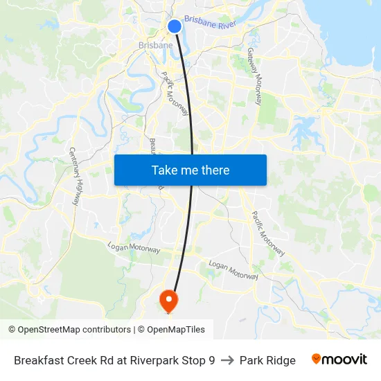 Breakfast Creek Rd at Riverpark Stop 9 to Park Ridge map