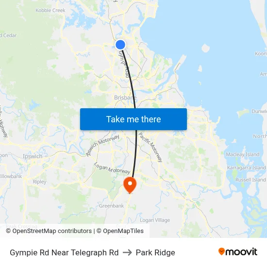 Gympie Rd Near Telegraph Rd to Park Ridge map