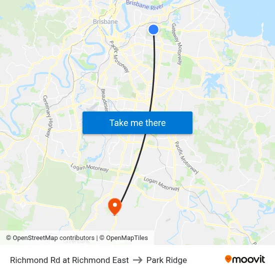 Richmond Rd at Richmond East to Park Ridge map