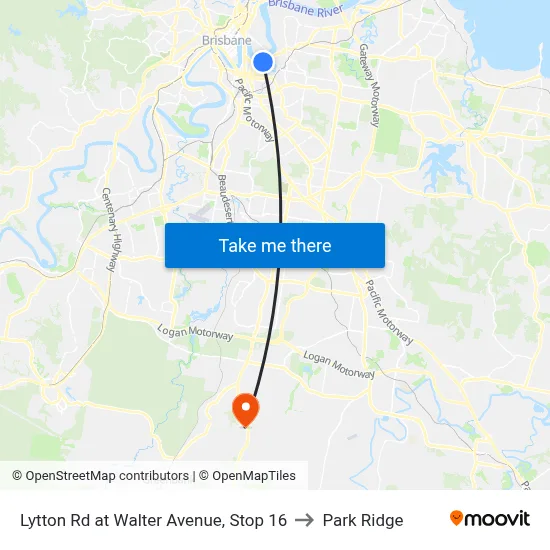 Lytton Rd at Walter Avenue, Stop 16 to Park Ridge map