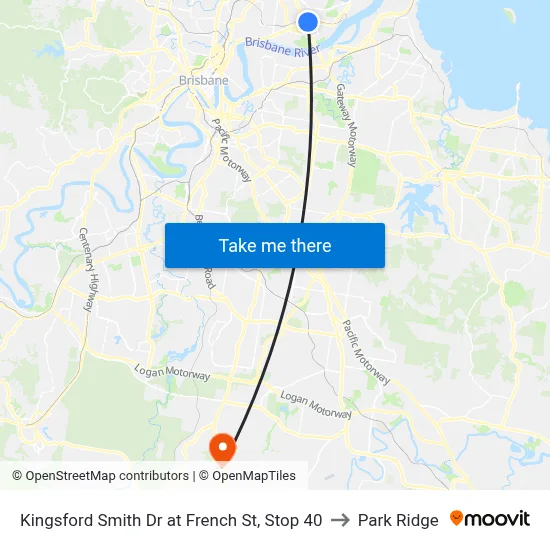 Kingsford Smith Dr at French St, Stop 40 to Park Ridge map
