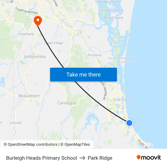 Burleigh Heads Primary School to Park Ridge map