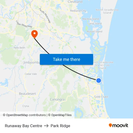 Runaway Bay Centre to Park Ridge map