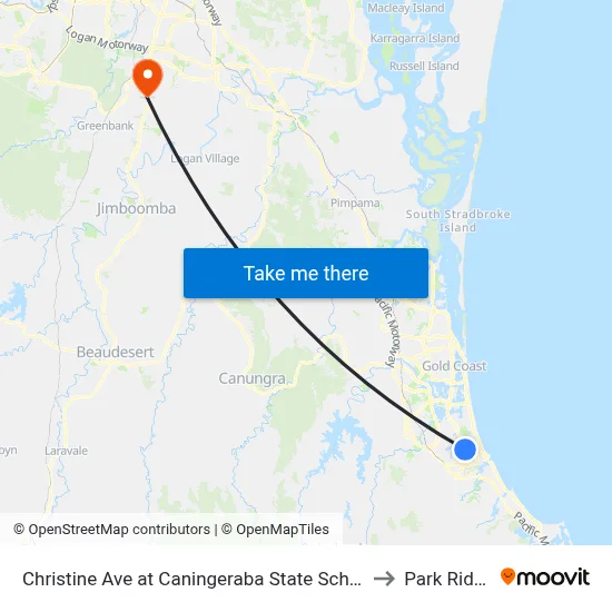 Christine Ave at Caningeraba State School to Park Ridge map