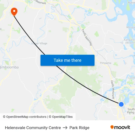 Helensvale Community Centre to Park Ridge map