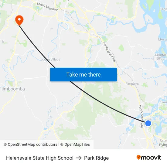 Helensvale State High School to Park Ridge map