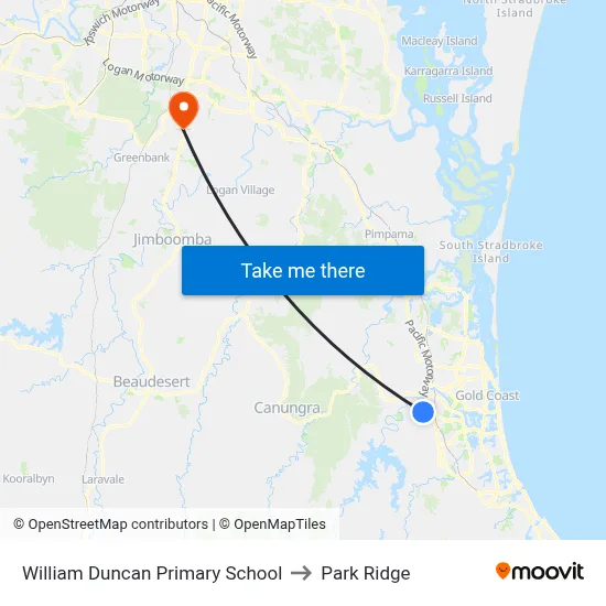 William Duncan Primary School to Park Ridge map