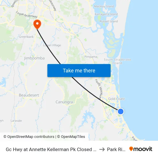 Gc Hwy at Annette Kellerman Pk Closed 22-01-26 to Park Ridge map