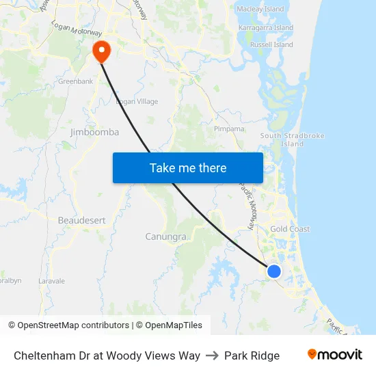 Cheltenham Dr at Woody Views Way to Park Ridge map