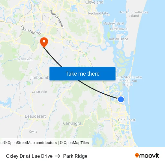 Oxley Dr at Lae Drive to Park Ridge map