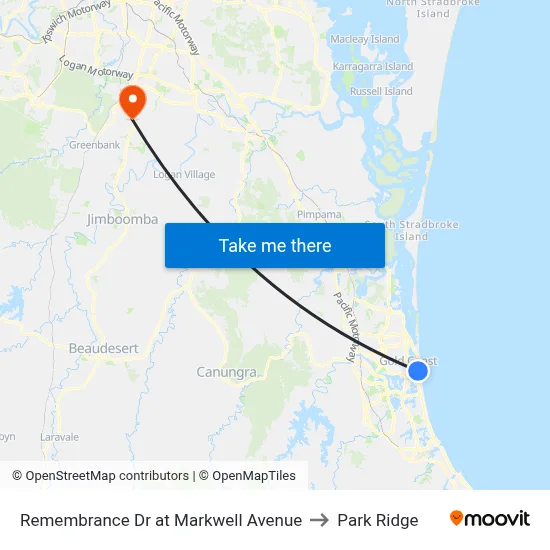 Remembrance Dr at Markwell Avenue to Park Ridge map