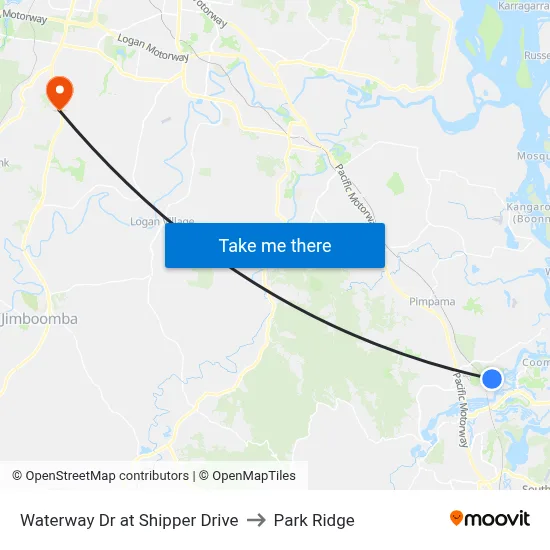 Waterway Dr at Shipper Drive to Park Ridge map