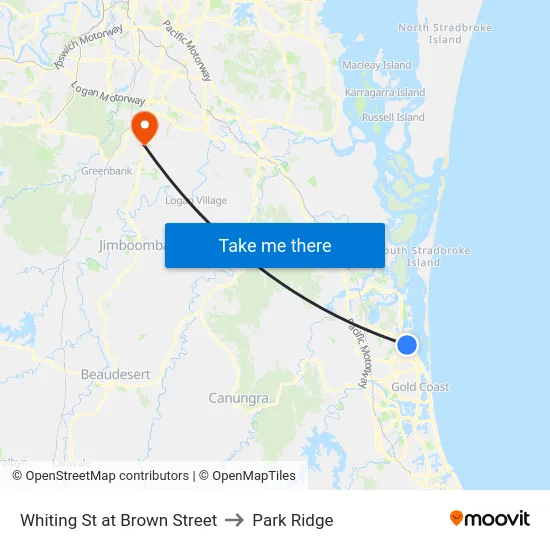 Whiting St at Brown Street to Park Ridge map