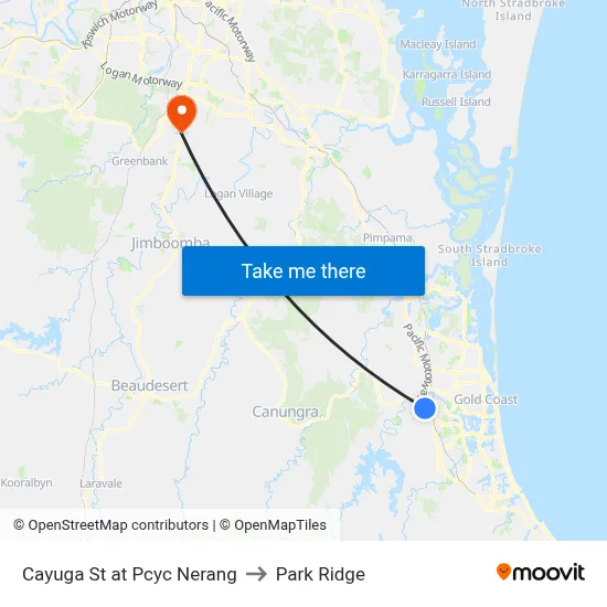 Cayuga St at Pcyc Nerang to Park Ridge map