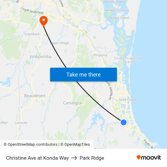 Christine Ave at Konda Way to Park Ridge map