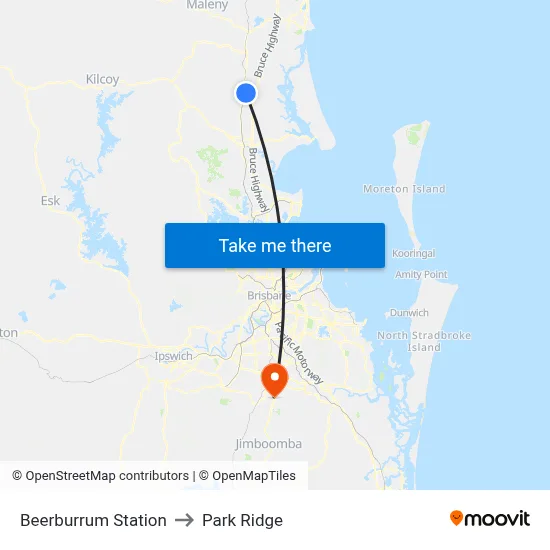 Beerburrum Station to Park Ridge map