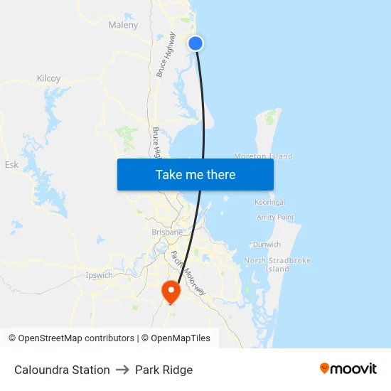 Caloundra Station to Park Ridge map
