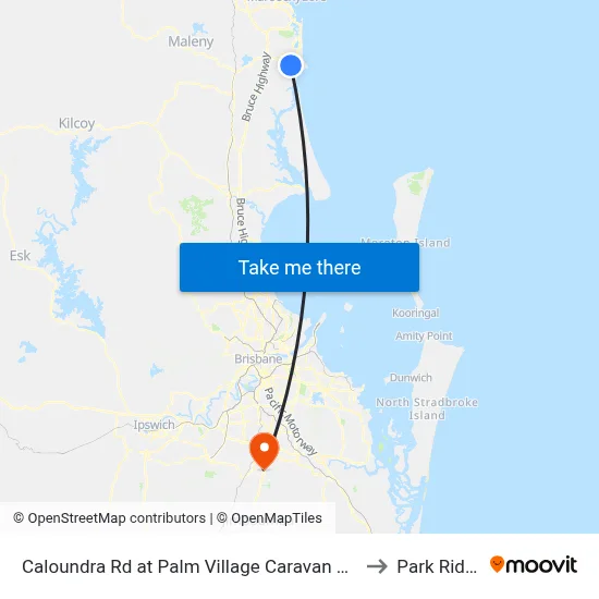 Caloundra Rd at Palm Village Caravan Park to Park Ridge map