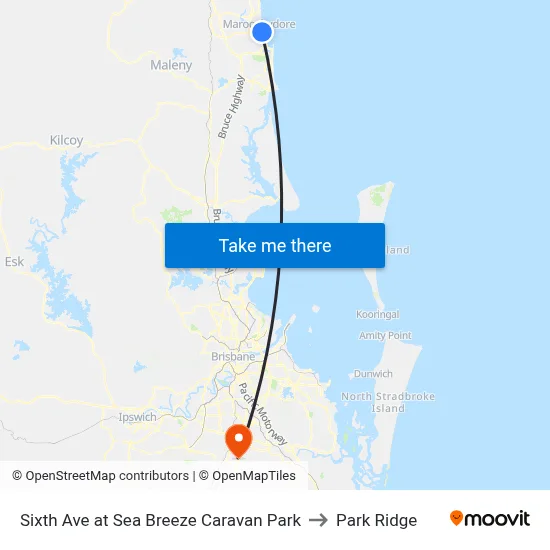 Sixth Ave at Sea Breeze Caravan Park to Park Ridge map