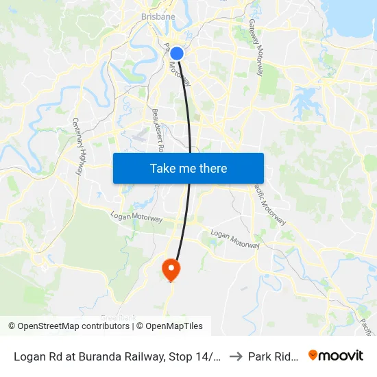 Logan Rd at Buranda Railway, Stop 14/16 to Park Ridge map
