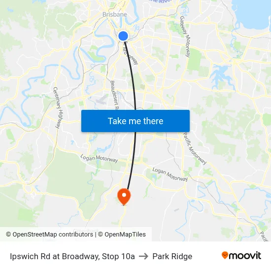 Ipswich Rd at Broadway, Stop 10a to Park Ridge map