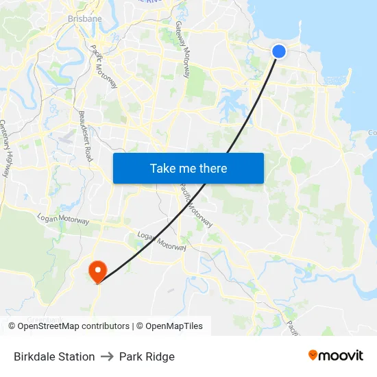 Birkdale Station to Park Ridge map